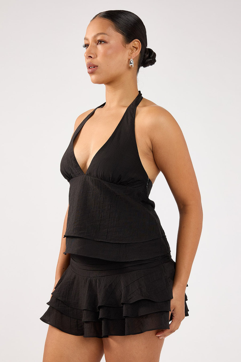 Perfect Stranger EllaMae Ruffle Mini Skort Black