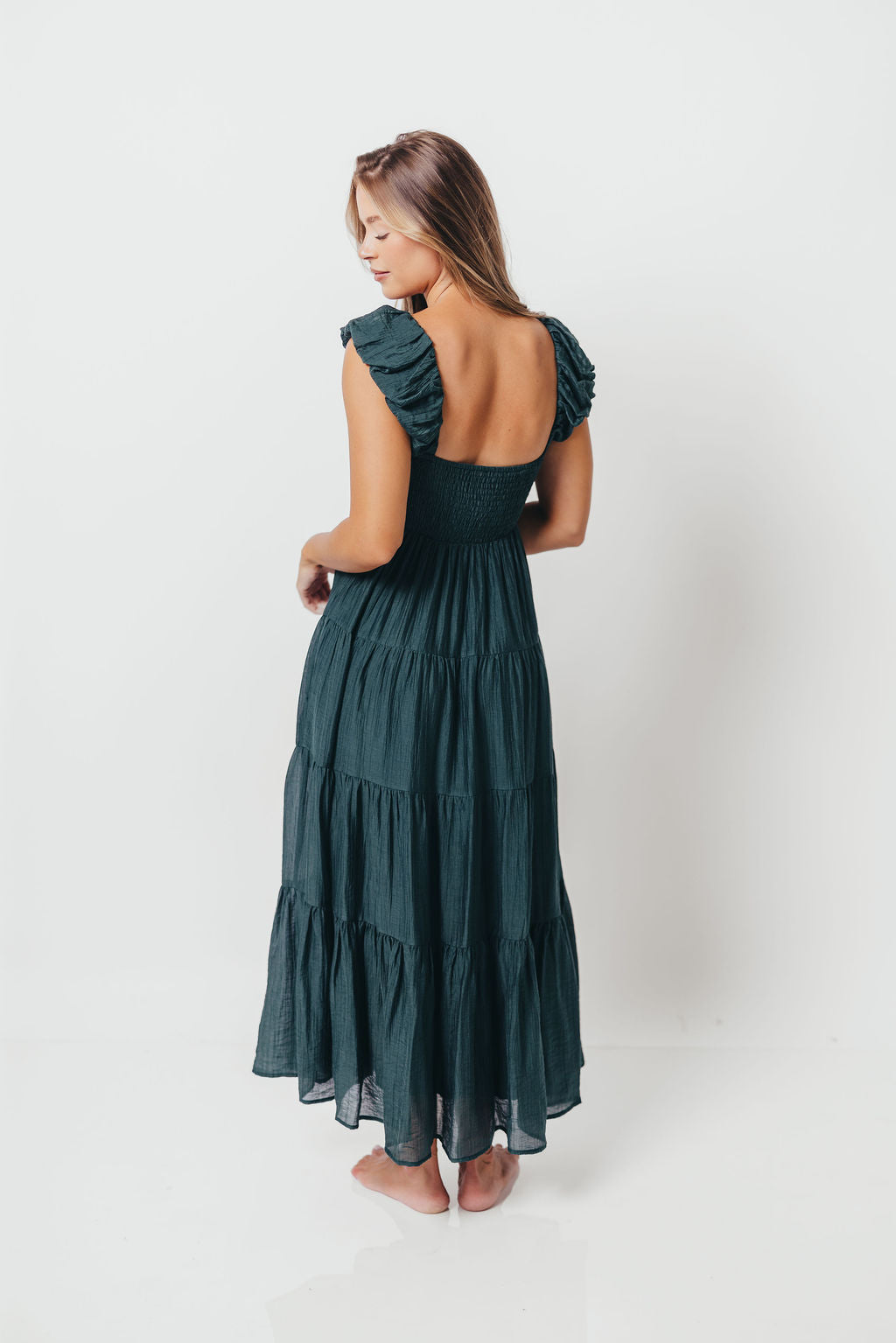 Katy Pleated Bodice Maxi Dress in Deep Teal - Bump Friendly *9/10 PRE-ORDER*