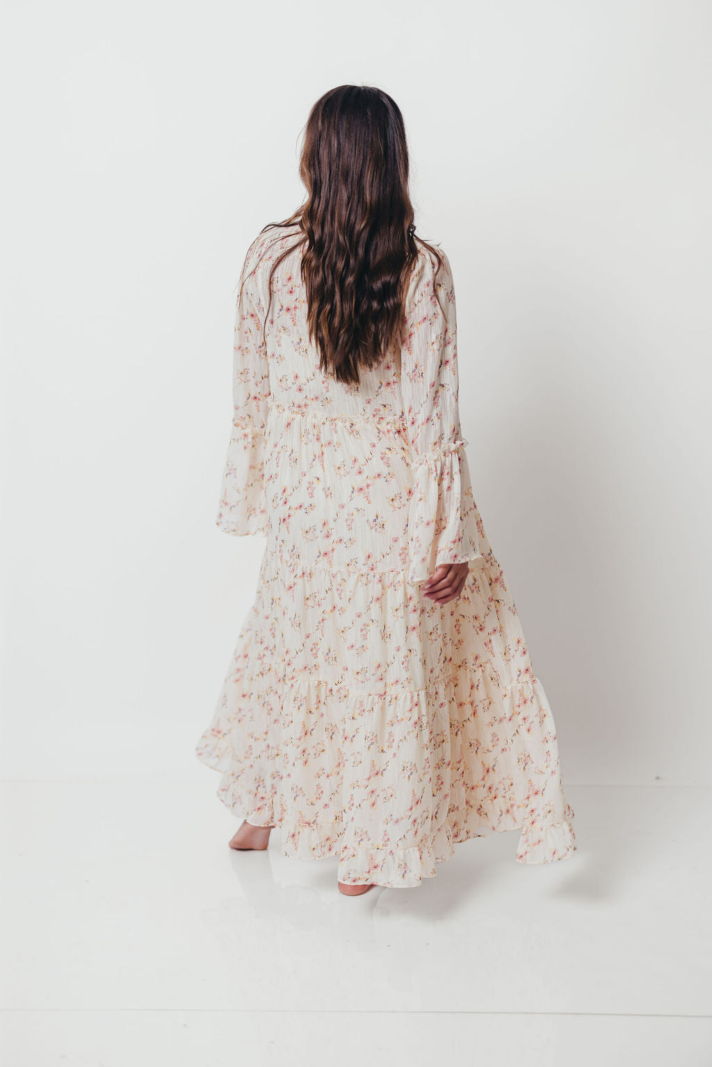 Lisa Woven Floral V-Neck Maxi Dress in Cream Multi - Bump Friendly *9/12 PRE-ORDER*