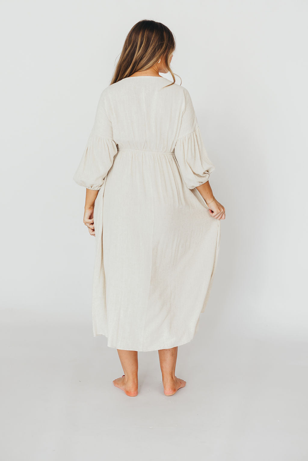 Hunter 100% Cotton Gauze Midi Dress in Soy - Bump Friendly *9/22 PRE-ORDER*