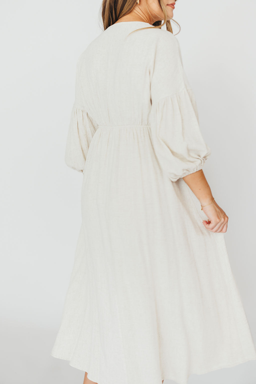 Hunter 100% Cotton Gauze Midi Dress in Soy - Bump Friendly *9/22 PRE-ORDER*