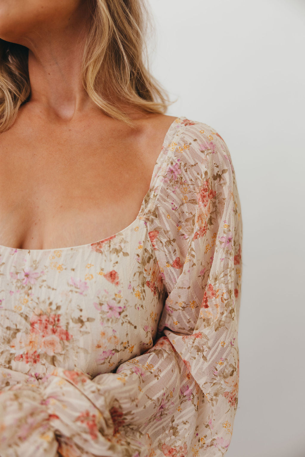 Rosey Woven Floral Print Empire Maxi Dress in Cream Multi - Bump Friendly *9/12 PRE-ORDER*